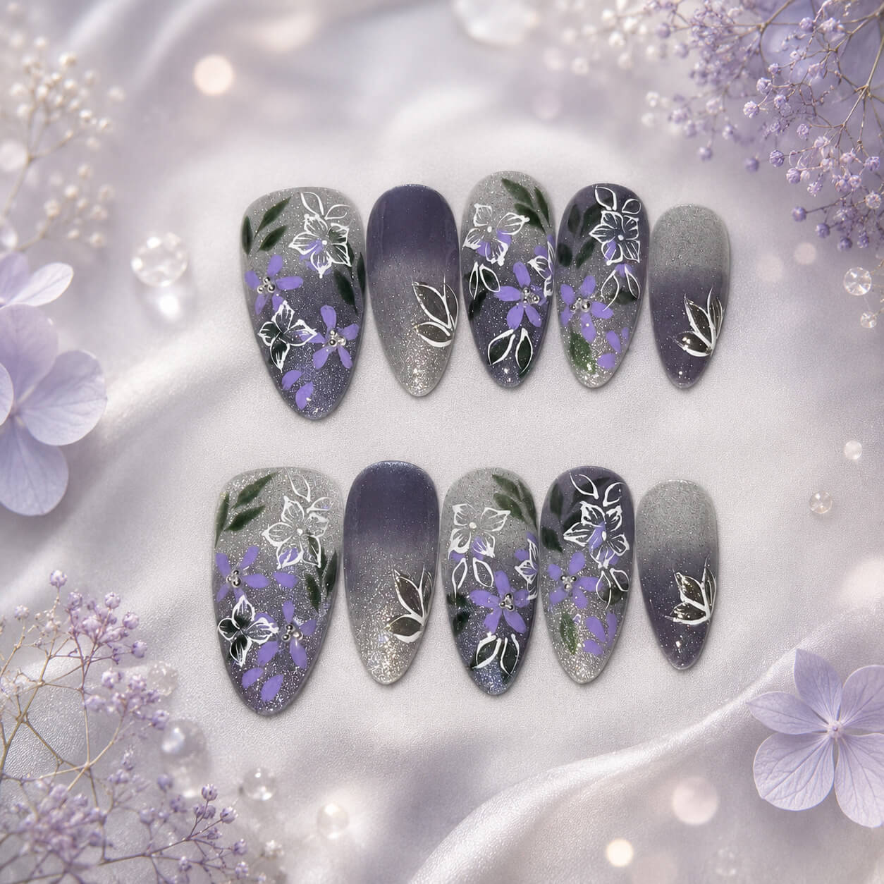 Lavender Mist Sonata ｜ Handcrafted Couture Press-On Nails