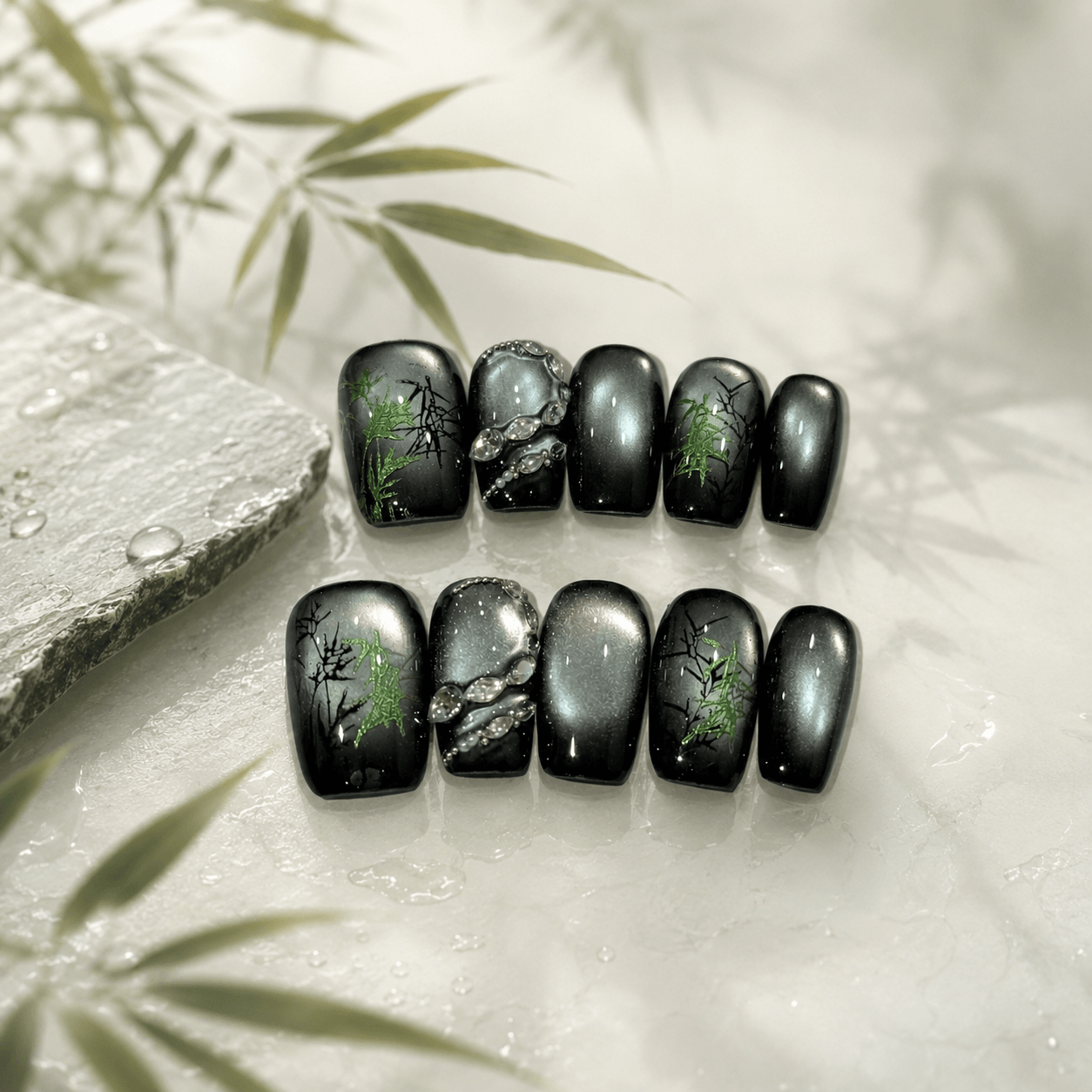 Bamboo Veil｜Handcrafted Luxury Press-On Nails