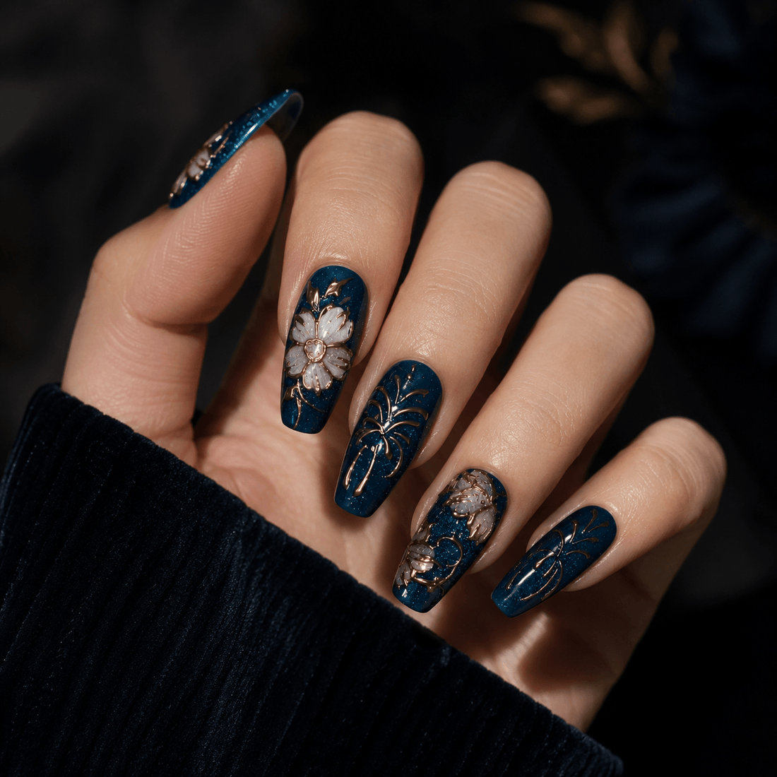 Jadeite Nocturne｜Handcrafted Luxury Press-On Nails